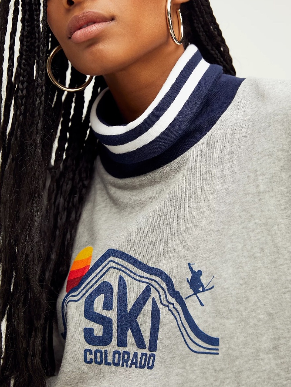 Free People X Camp Collection Ski Club Cowl Neck Pullover M
